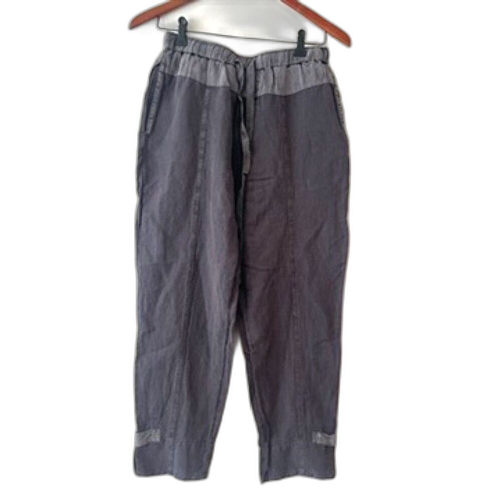 Young Fabulous & Broke YFB Grey Linen Pants Medium Pockets Pull On